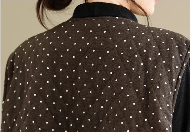 Polka Dot Quilted Padded Vest