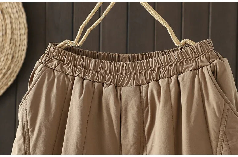 Quilted Balloon Leg Pants with Elastic Waist