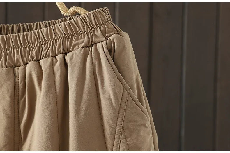 Quilted Balloon Leg Pants with Elastic Waist