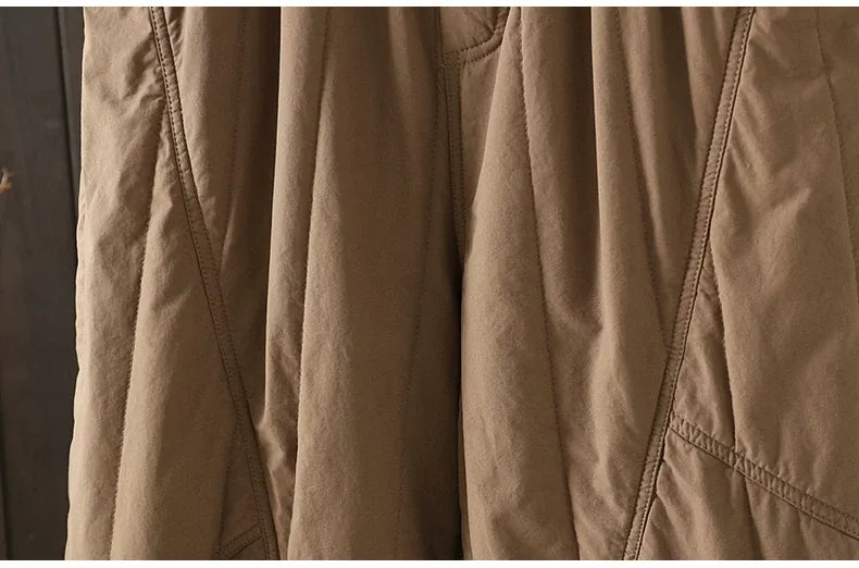 Quilted Balloon Leg Pants with Elastic Waist