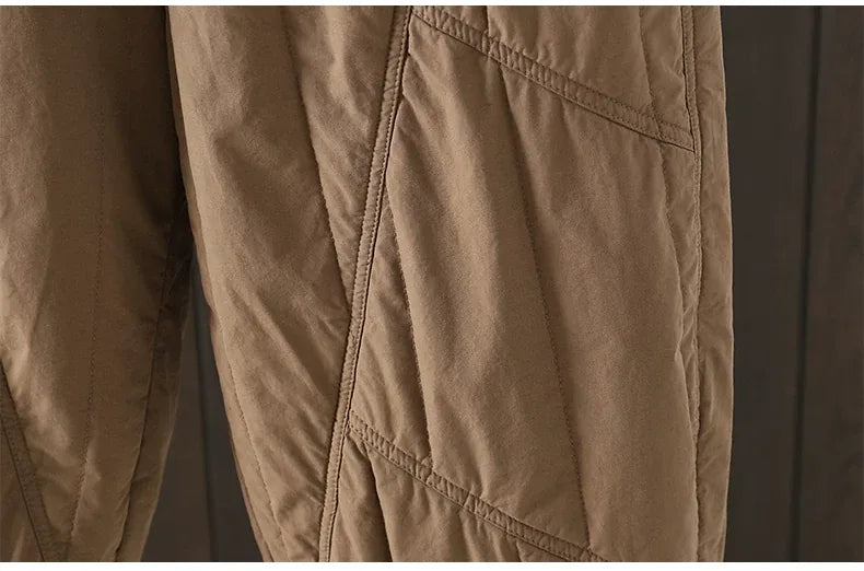 Quilted Balloon Leg Pants with Elastic Waist