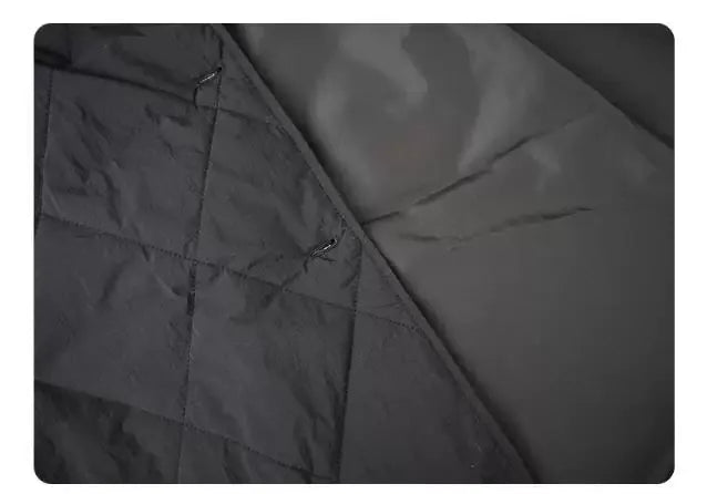 Quilted Diamond Pattern V-Neck Padded Coat