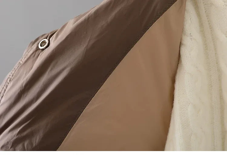 Quilted Padded Coat Stand Collar Patch Pockets