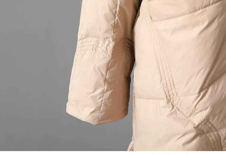 Quilted Padded Coat Stand Collar Patch Pockets