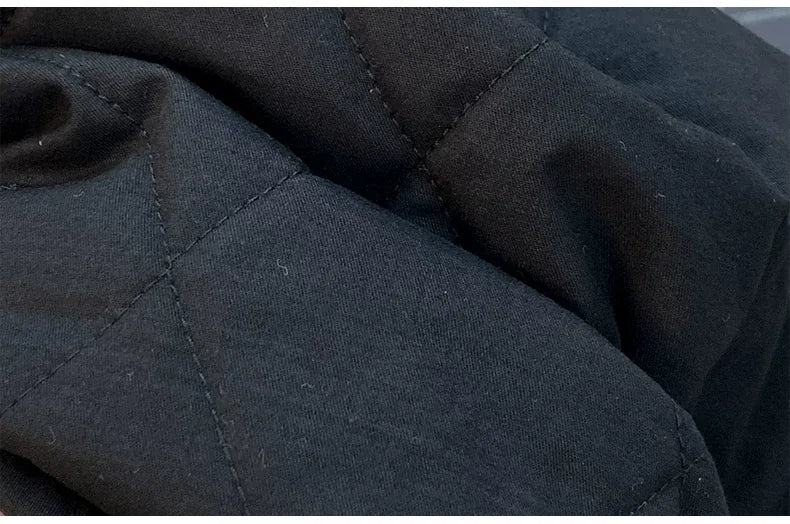 Quilted Padded Jacket Stand Collar Button Front
