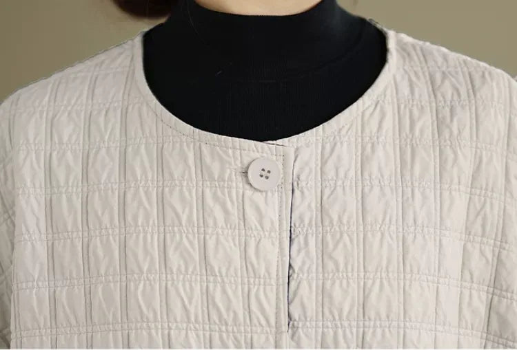 Quilted Padded Jacket with Contrast Cuffs and Patch Pockets