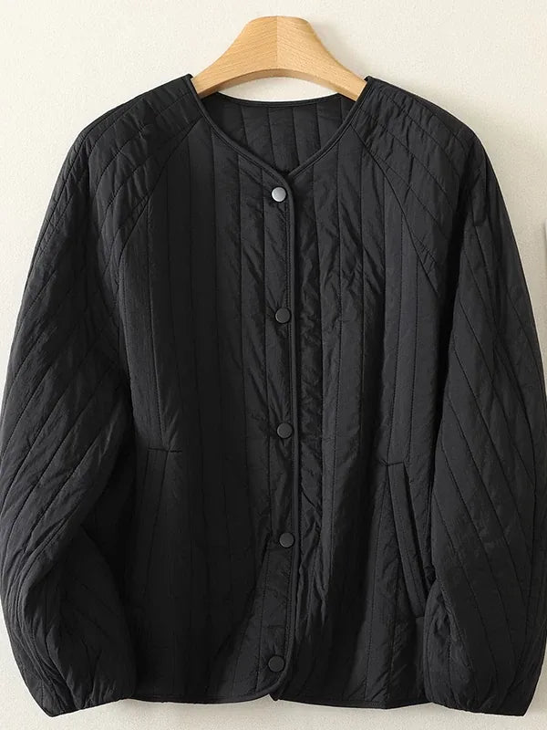 Quilted Padded Jacket with Lantern Sleeves