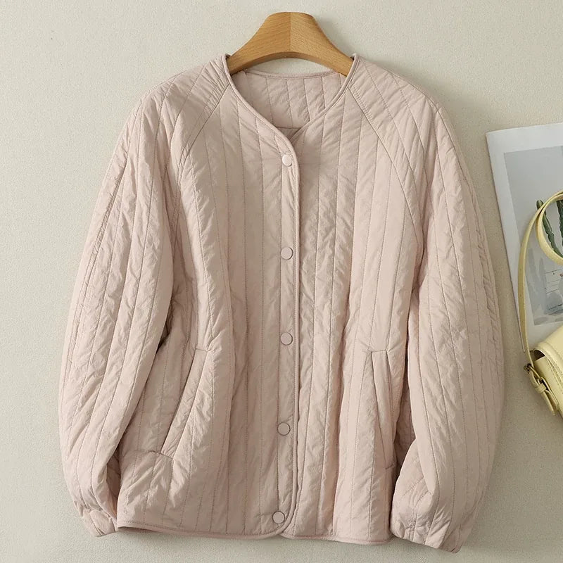 Quilted Padded Jacket with Lantern Sleeves