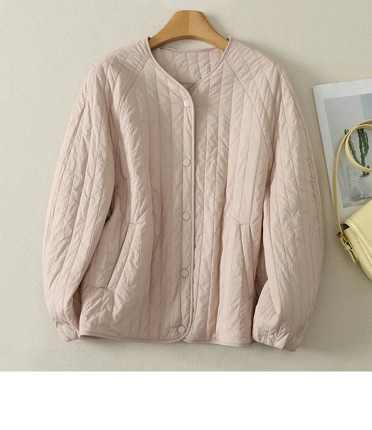 Quilted Padded Jacket with Lantern Sleeves