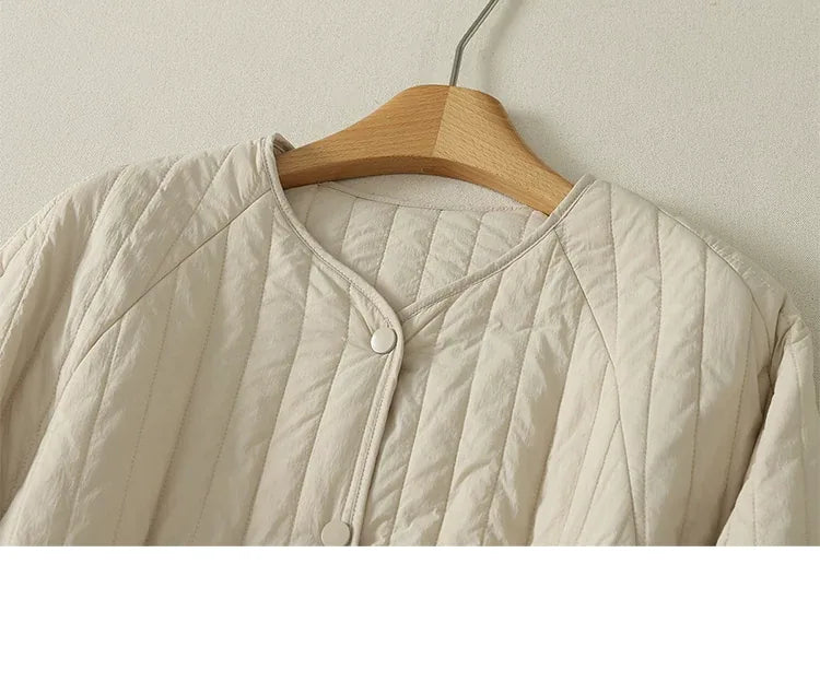 Quilted Padded Jacket with Lantern Sleeves