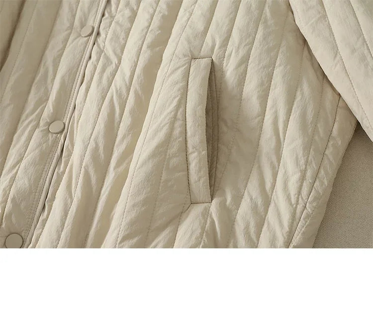 Quilted Padded Jacket with Lantern Sleeves