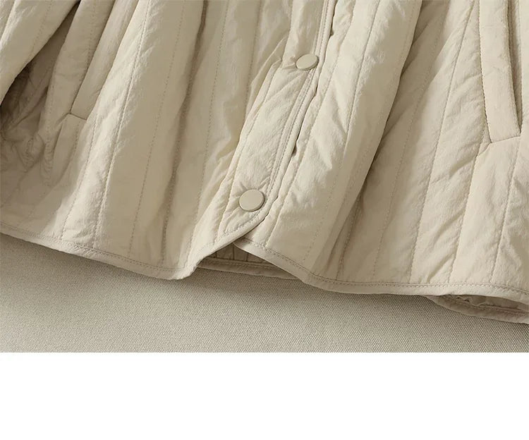 Quilted Padded Jacket with Lantern Sleeves