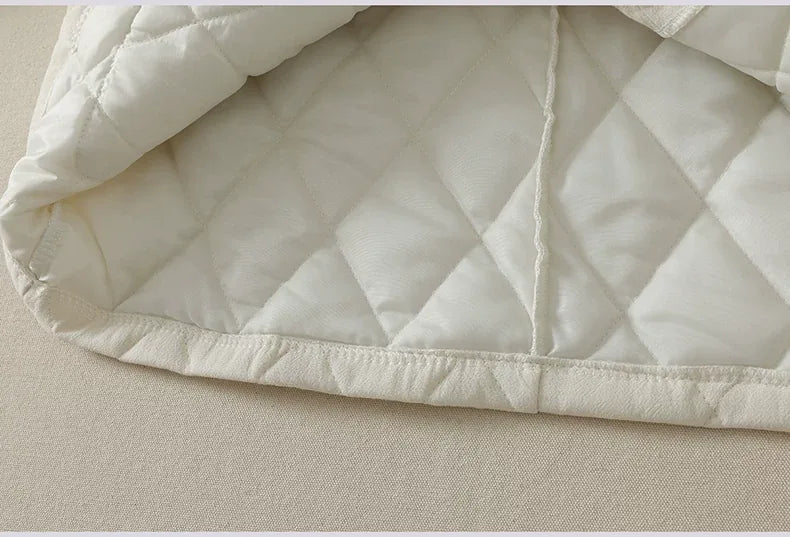 Quilted Padded Jacket with Mandarin Collar and Frog Buttons