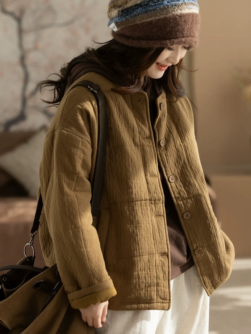 Quilted Padded Jacket with Welt Pockets