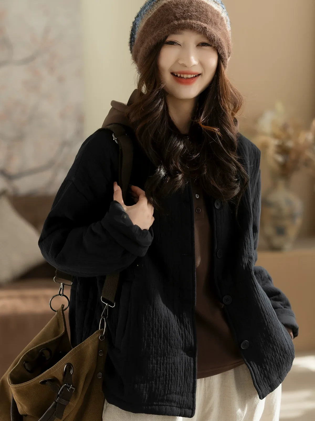 Quilted Padded Jacket with Welt Pockets