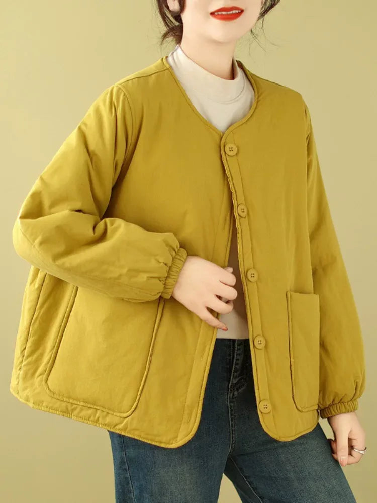 Quilted Patch Pocket Padded Jacket