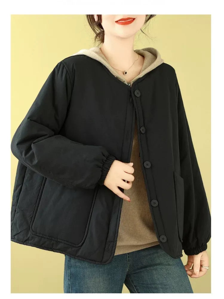 Quilted Patch Pocket Padded Jacket