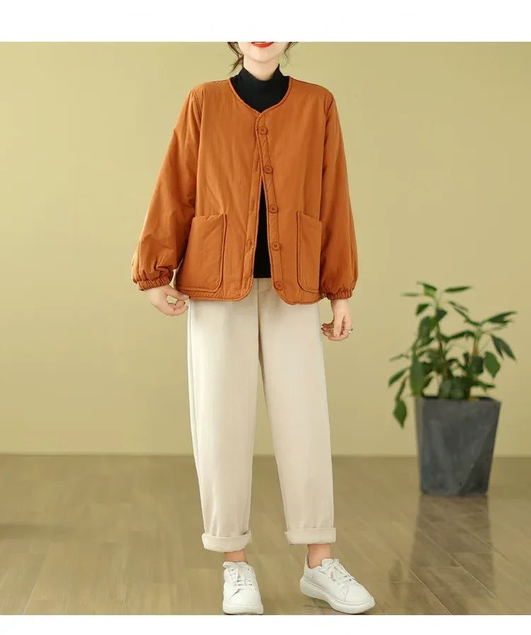 Quilted Patch Pocket Padded Jacket