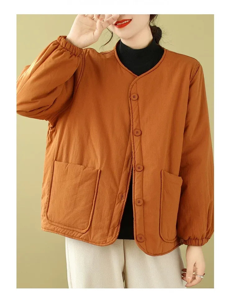 Quilted Patch Pocket Padded Jacket