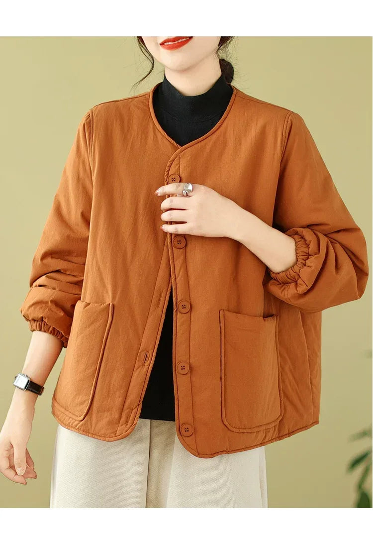 Quilted Patch Pocket Padded Jacket
