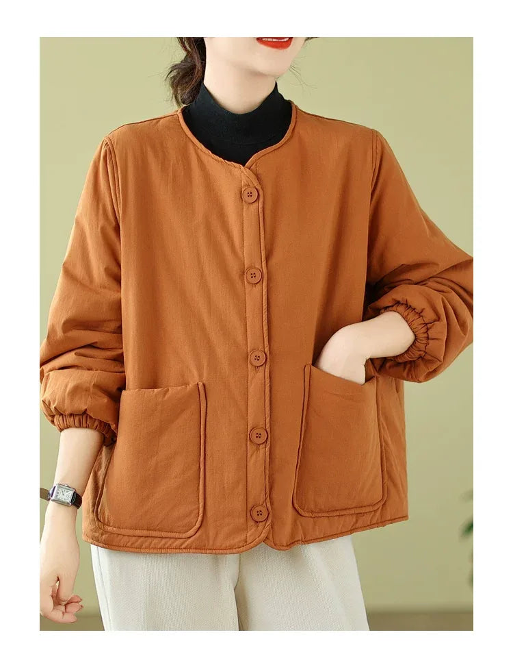 Quilted Patch Pocket Padded Jacket