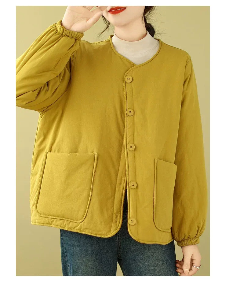 Quilted Patch Pocket Padded Jacket