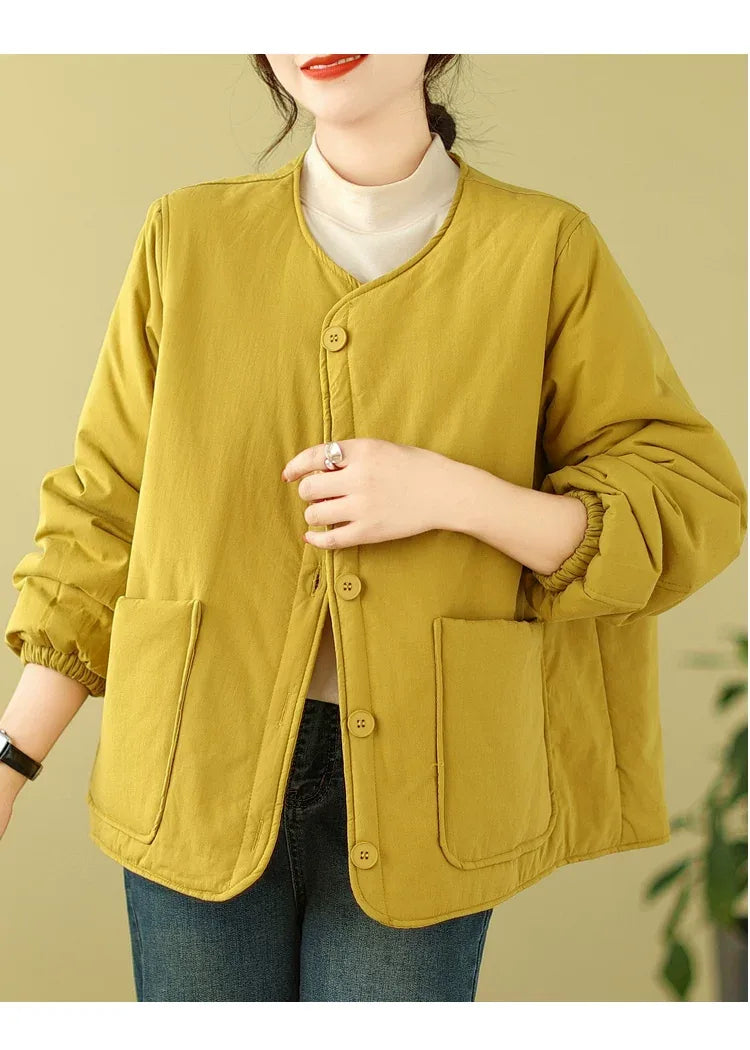 Quilted Patch Pocket Padded Jacket