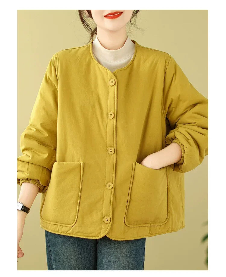 Quilted Patch Pocket Padded Jacket