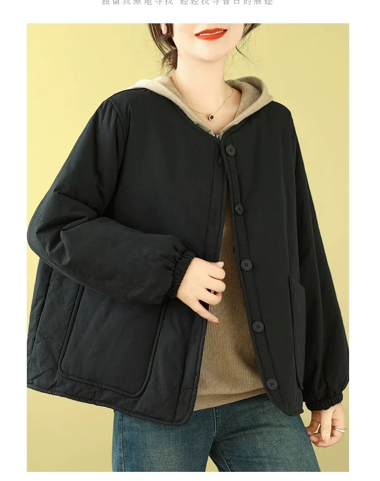 Quilted Patch Pocket Padded Jacket