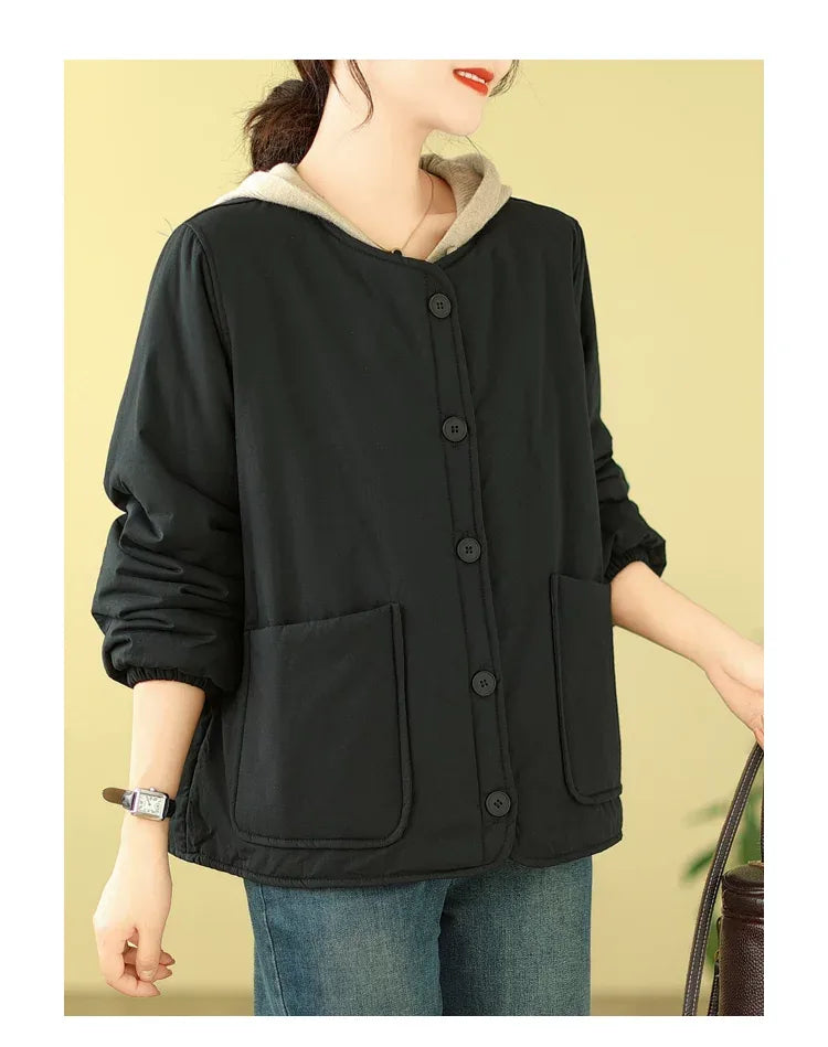 Quilted Patch Pocket Padded Jacket