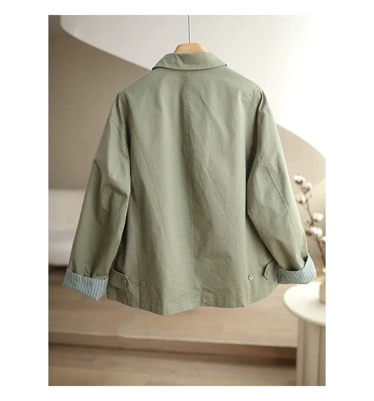 Relaxed Fit Cotton Jacket with Patch Pockets