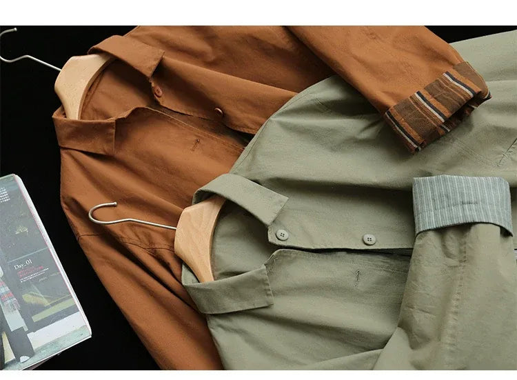 Relaxed Fit Cotton Jacket with Patch Pockets