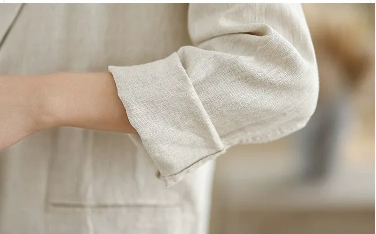Relaxed Fit Notched Lapel Blazer with Welt Pockets