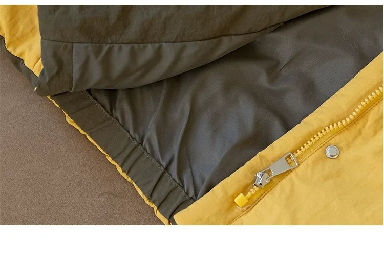 Relaxed Fit Stand Collar Padded Jacket with Snap Buttons