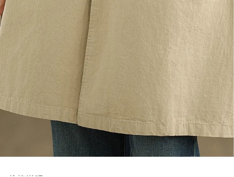 Relaxed Fit Trench Style Jacket with Slanted Pockets