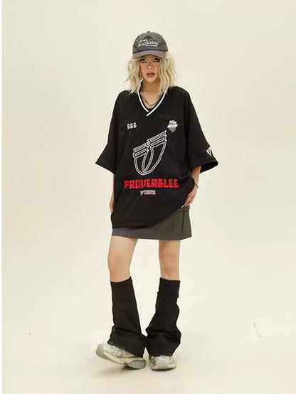 Oversized Sweatshirt mit abnehmbaren Ärmeln und V-Ausschnitt