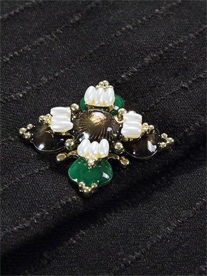 Vestido ajustado retro con bloques de color y botones