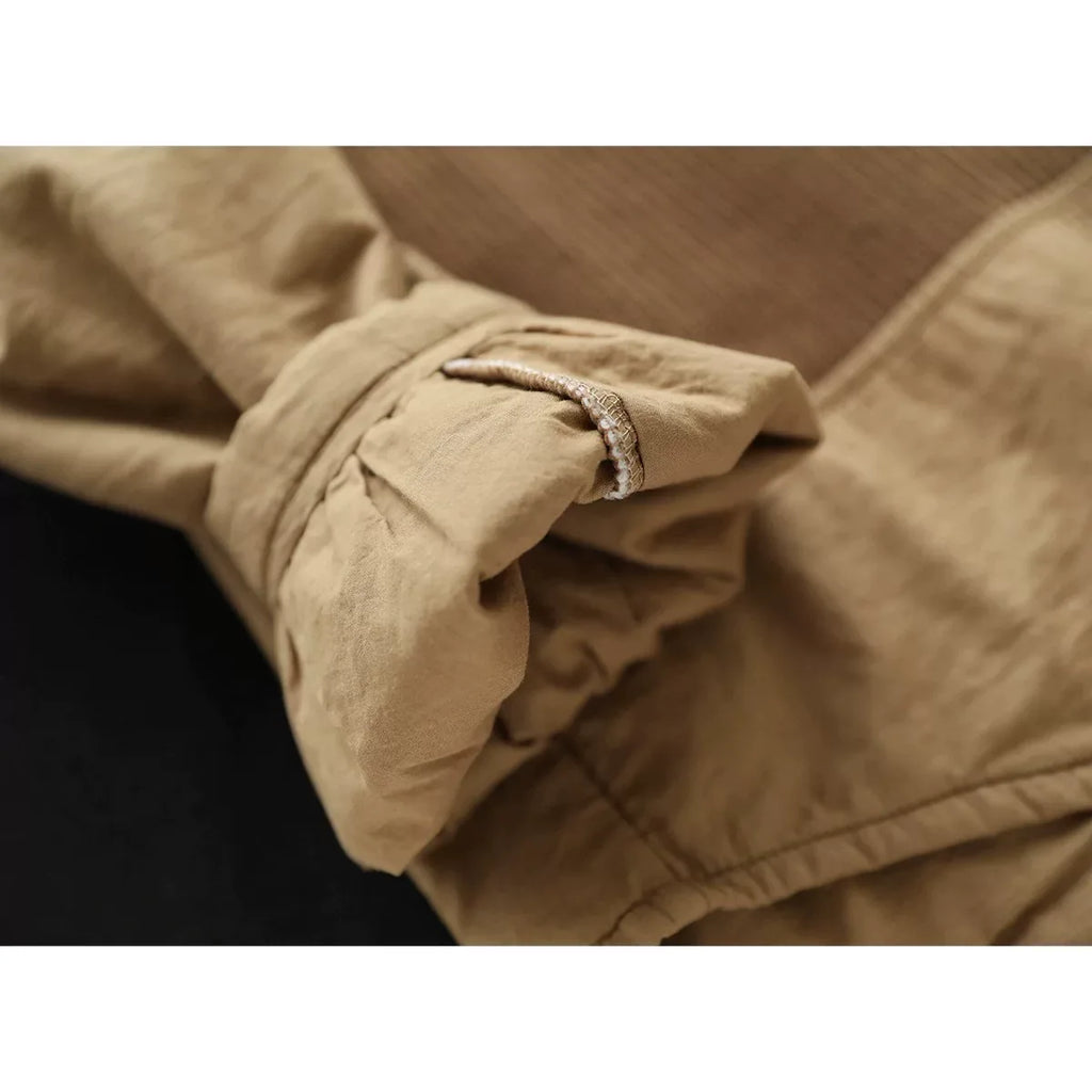 Retro Contrast Knit Panel Padded Jacket