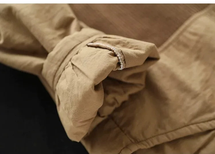 Retro Contrast Knit Panel Padded Jacket