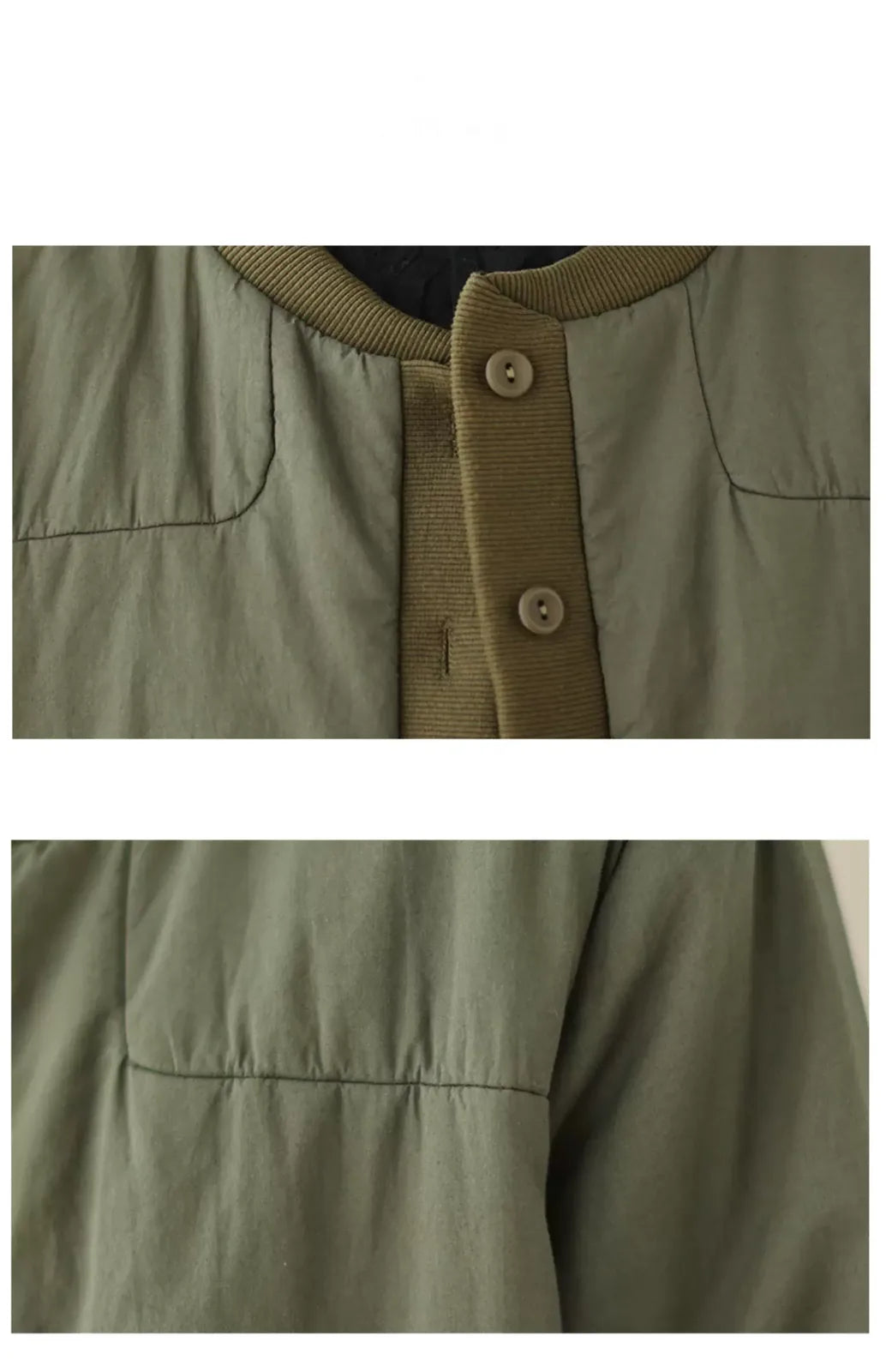 Retro Contrast Trim Quilted Padded Jacket Stand Collar
