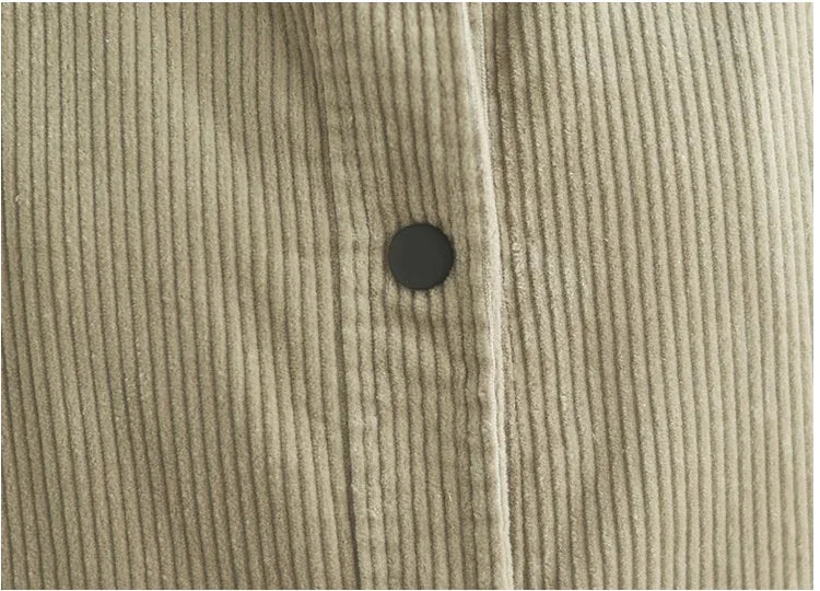 Retro Corduroy Stand Collar Vest with Patch Pockets