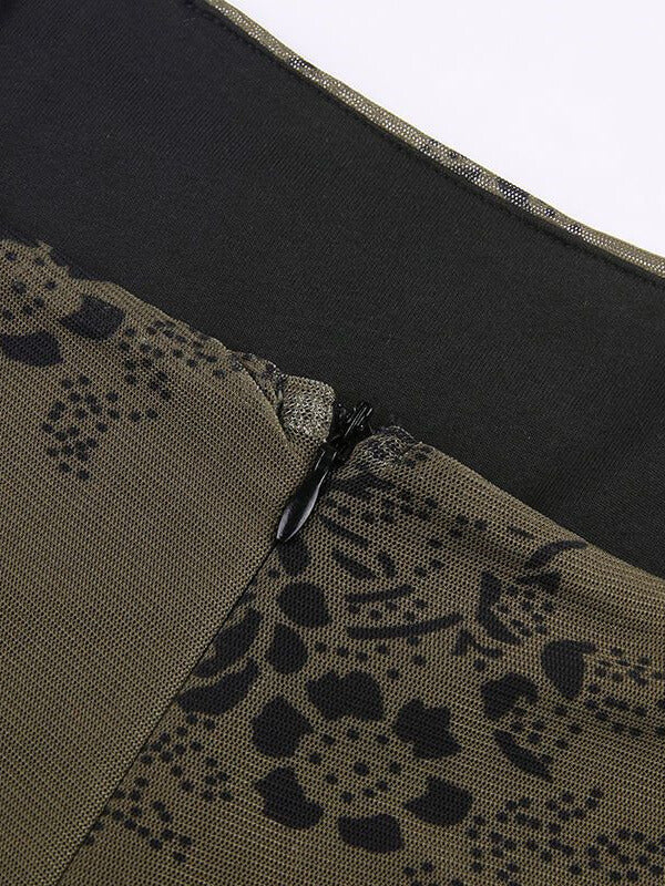 Retro-Maxikleid mit doppelter Lage und Blumenmuster