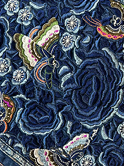 Retro bestickter Ethno-Stil Ma Mian Jeansrock