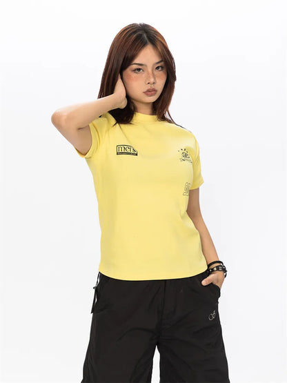 Retro Gorpcore Streifen Crop Top BLAB