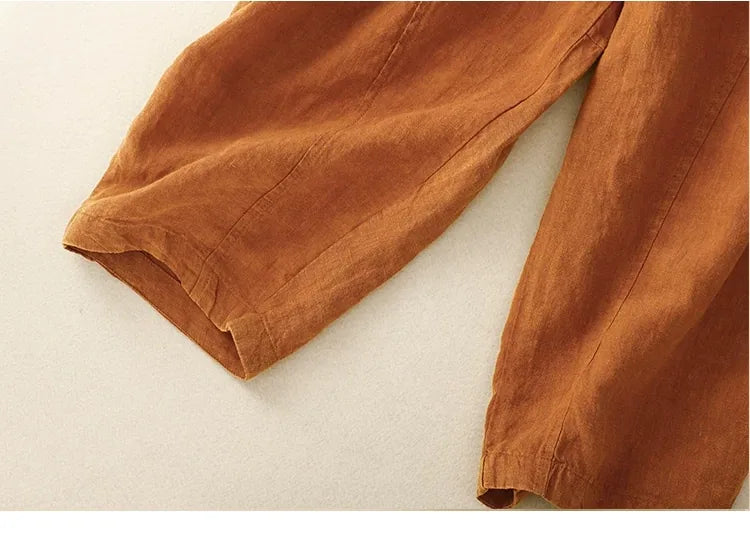 Retro Harem Pants Drawstring Waist Cropped Tapered Leg