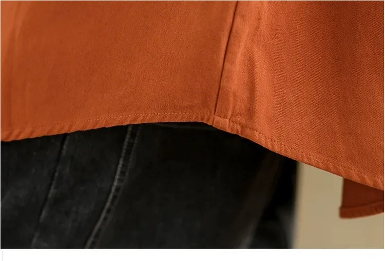Retro Hooded Shirt Jacket with Patch Pocket and Button Front