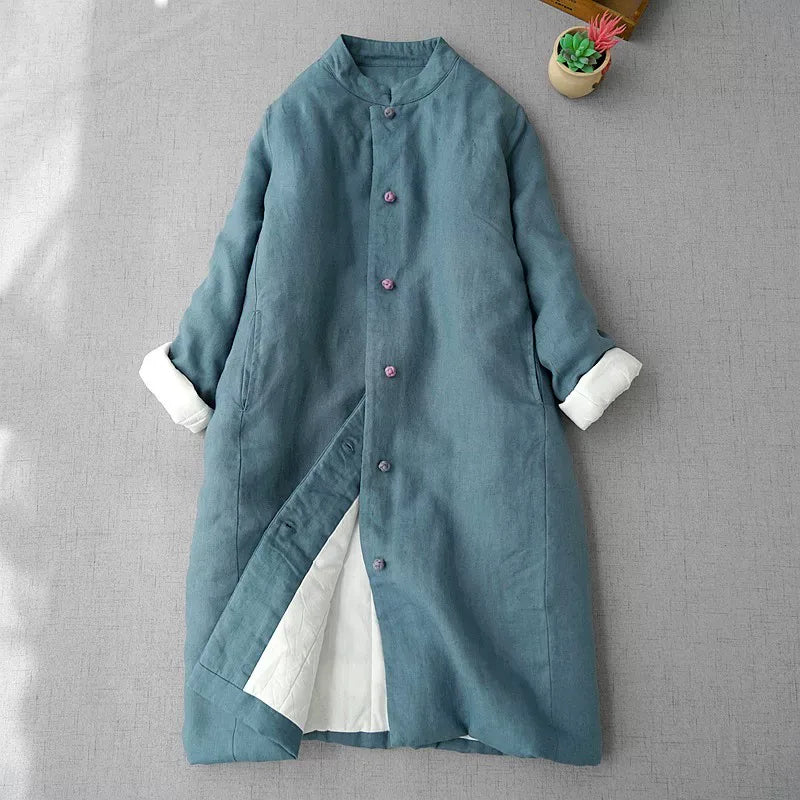 Retro Mandarin Collar Chinese Knot Button Padded Coat