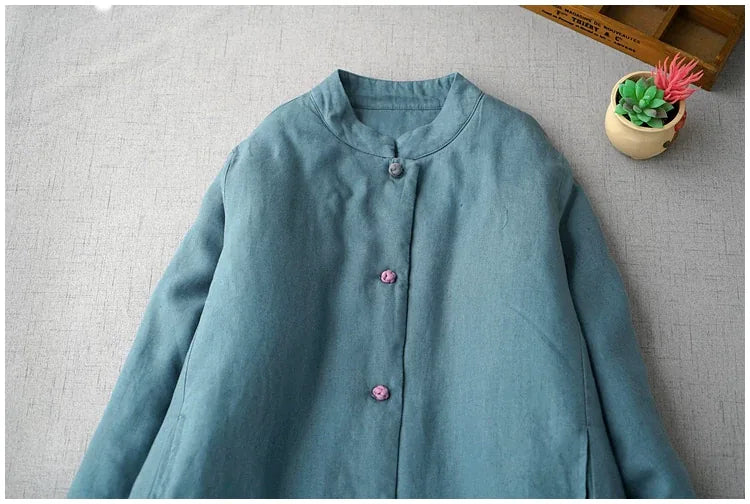 Retro Mandarin Collar Chinese Knot Button Padded Coat