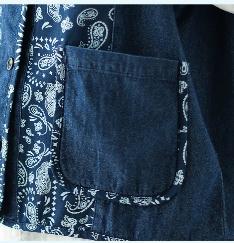 Retro Patchwork Paisley Button-Front Vest