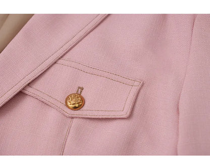 Retro Pink Loose Casual Blazer DESPLUS